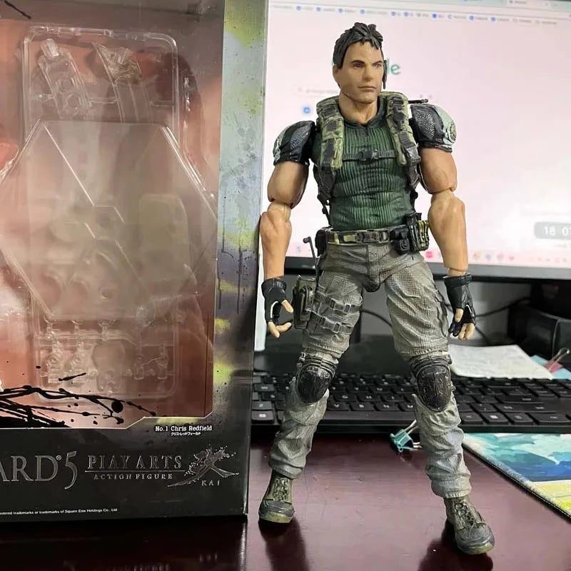 Play Arts Kai PA Chris Redfield Action Figure Biohazard 5 Character Articulated Model Toys Joint Movable Doll Birthday Gift