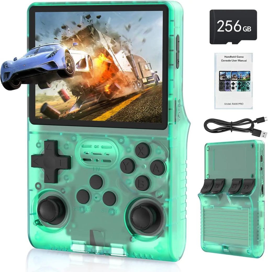  R40S Pro 30000 Games Retro Handheld Game Console 3.5 Inch IPS Screen Portable Pocket Video Player 256GB Games Kid Gift