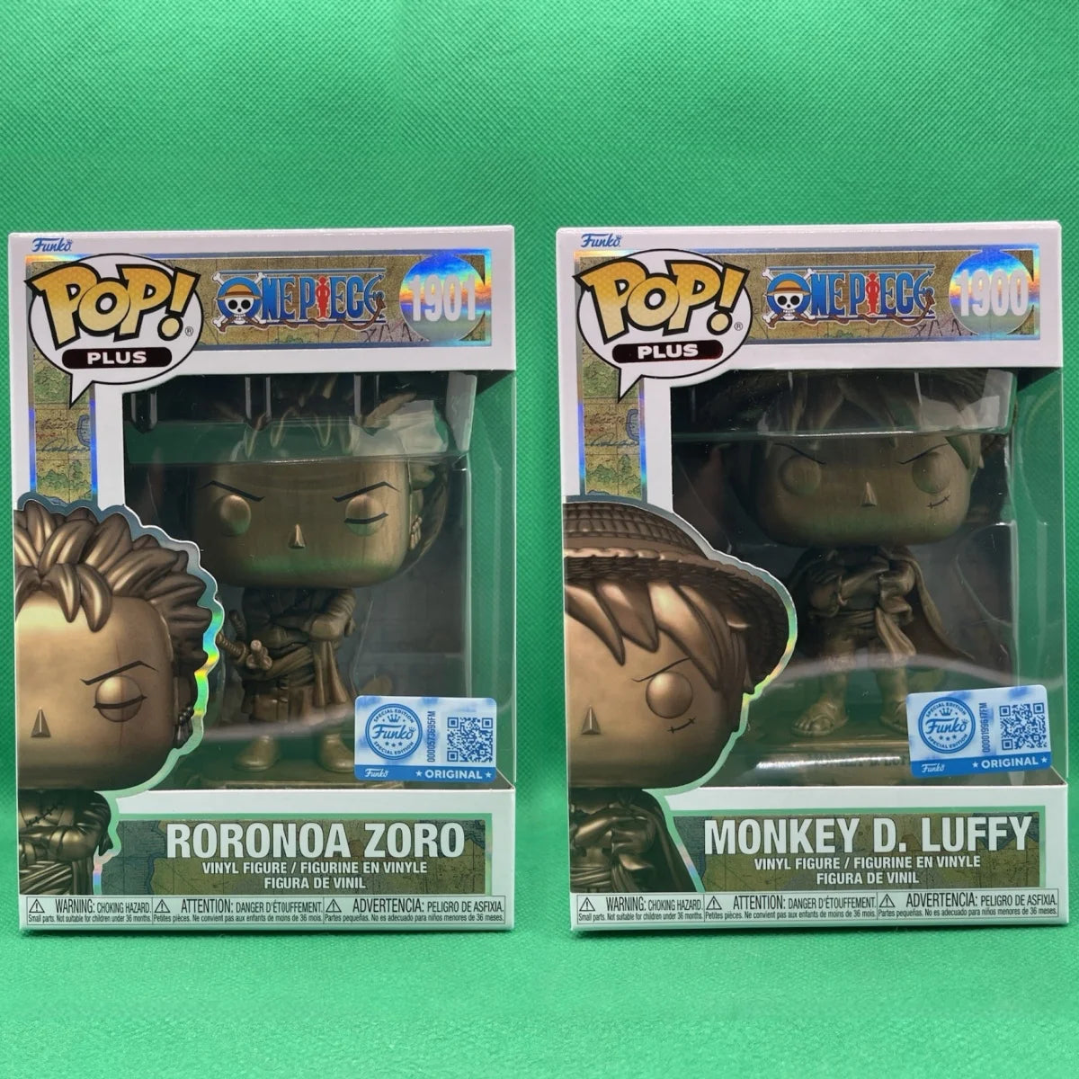 One Piece 25th Anniversary Monkey D Luffy Roronoa Zoro Vinyl Figure - Funko Pop Official Genuine Limited Edition Fans Toy Gift