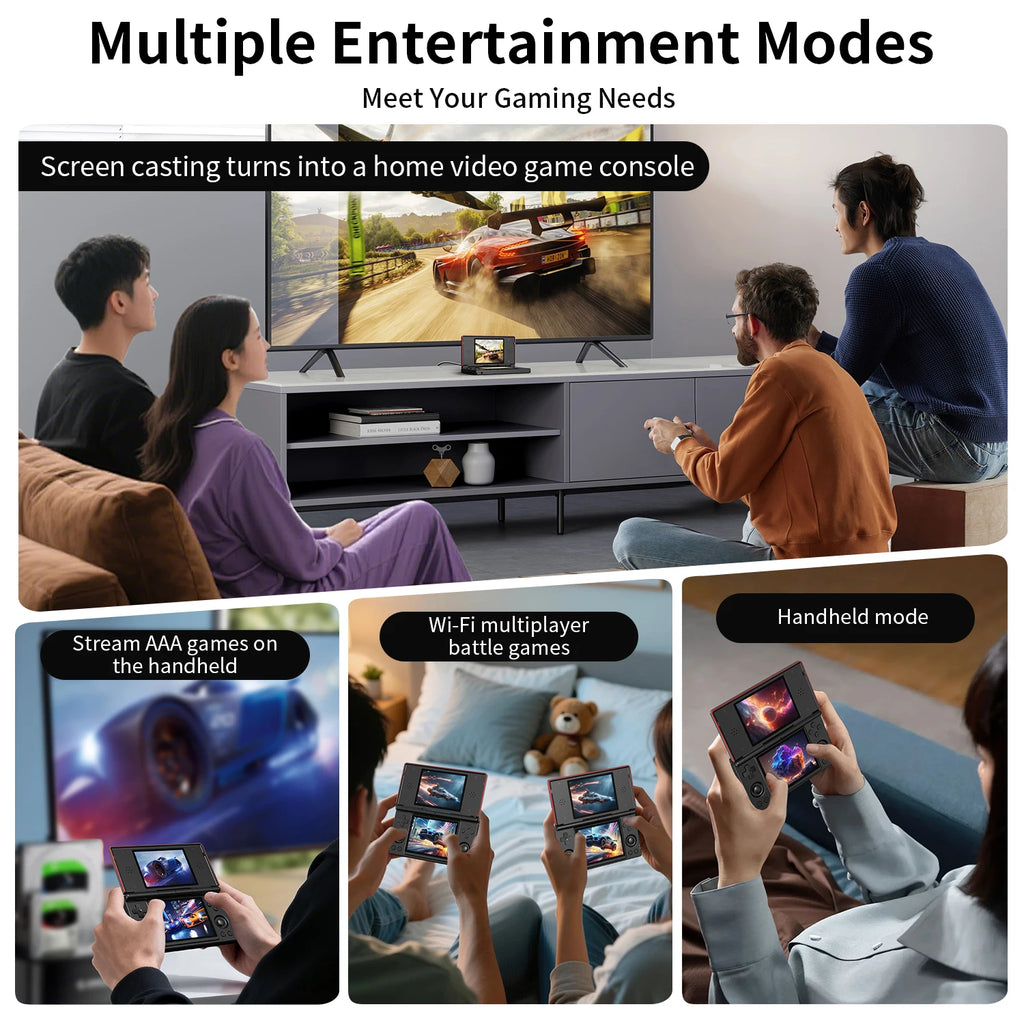 Anbernic RG DS Dual 4.0” IPS Screen Video Game Console Android 14 Support Dual Application On Split Screens & Hall Switch Chip