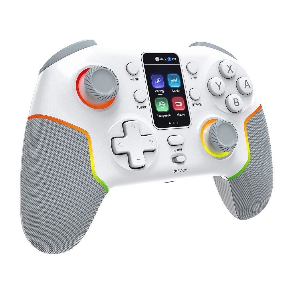 Wireless Controller 7052P for PC/Switch/iOS/Android With Intelligent Screen,Hall Joysticks &Turbo/Vibration,1000mAh Gamepad