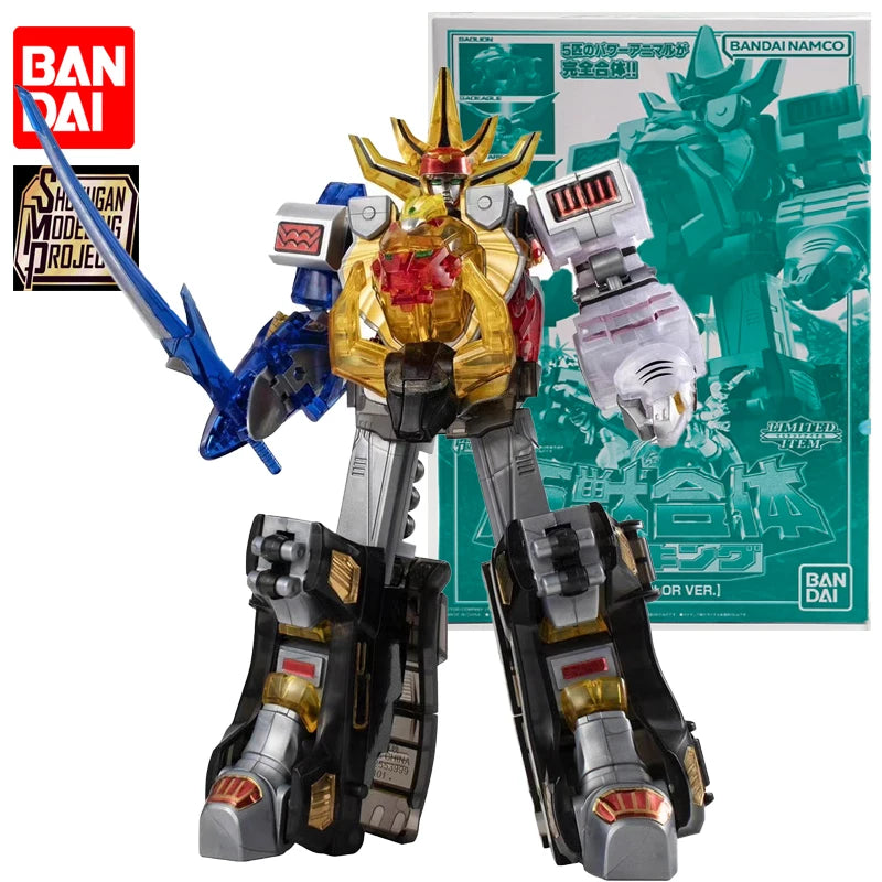 In Stock BANDAI SMP Hyakujuu Sentai Gaoranger GaoKing‌ Clear Color Ver. Anime Action Figures Assembly Model Collection Toy