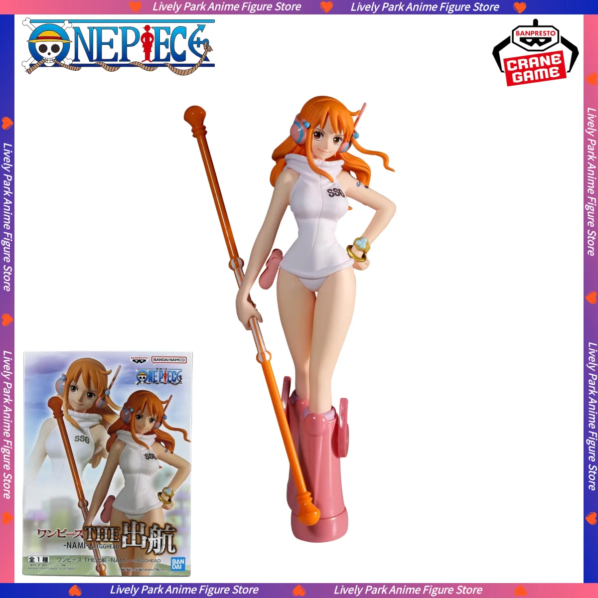 BANDAI Original BANPRESTO Anime ONE PIECE THE Sailing-NAMI-ver.EGGHEAD Figuren Modell Sammlerstück Desktop Ornament Statue Spielzeug