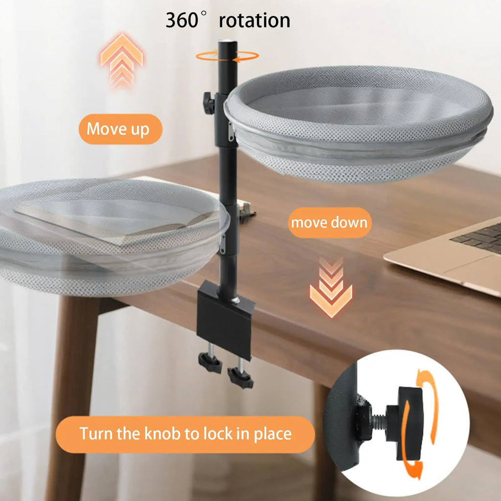 Cat Desk Bed 360 Rotating Pet Hammock detachable comfortable soft pet bed Table Mount for game table kitchen countertop desk