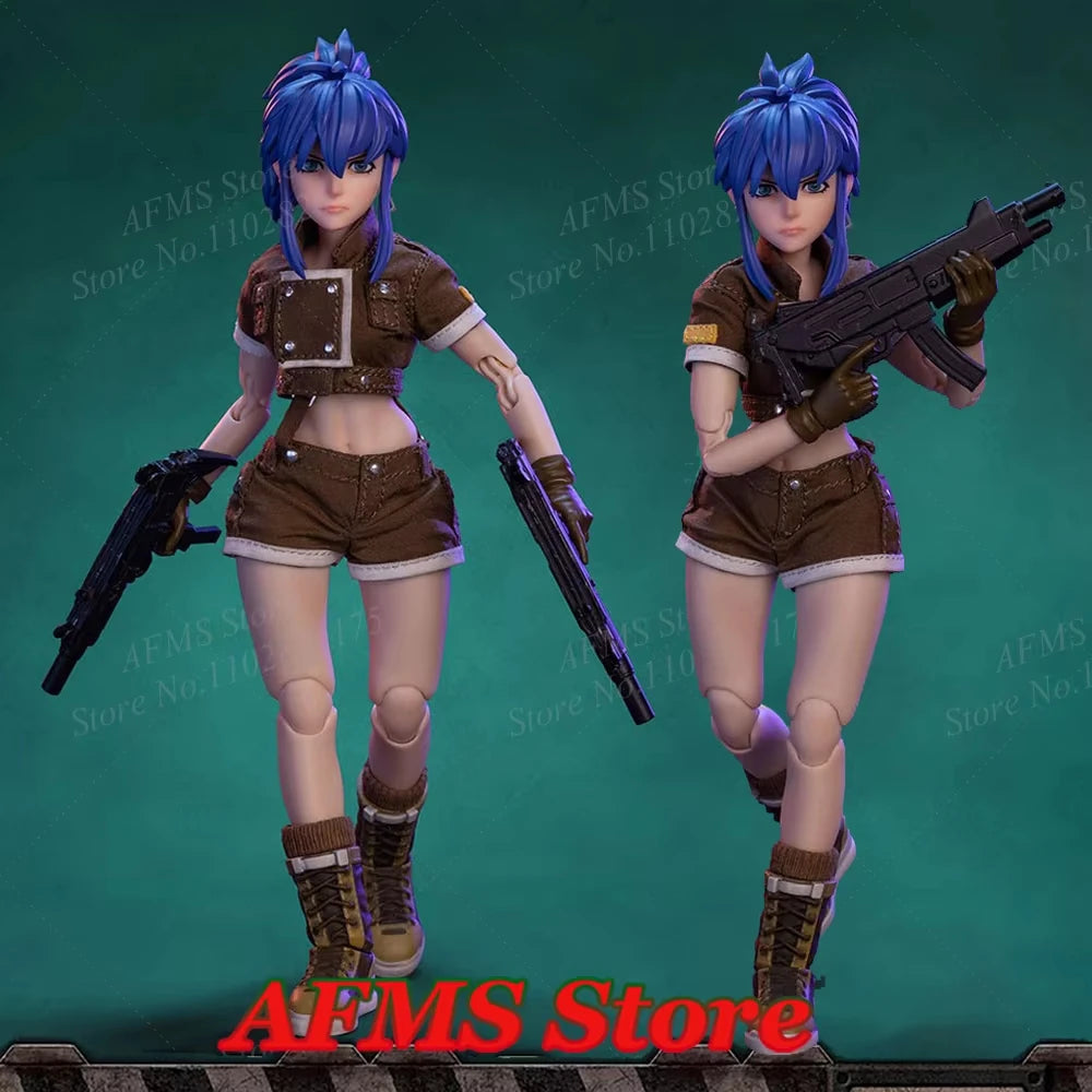 TUNSHI 1/12 Scale Collectible Figure Leona Heidern Anime Fighting Girl 6Inch Women Soldier Action Figure Model