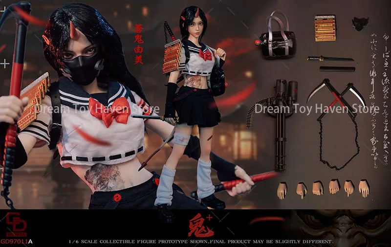 GDTOYS GD97011 1/6 Scale Female Soldier Ghost Hime Mobile Eye Head Carving Warrior 12Inch Action Figure Model Collectible Dolls