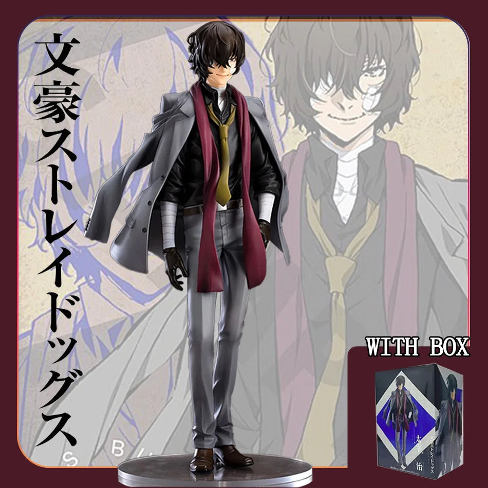24 cm große japanische Anime-Figur Dazai Osamu aus Bungo Stray Dogs, Actionfigur aus PVC, Sammlerstück, Zubehör, Geburtstagsgeschenk