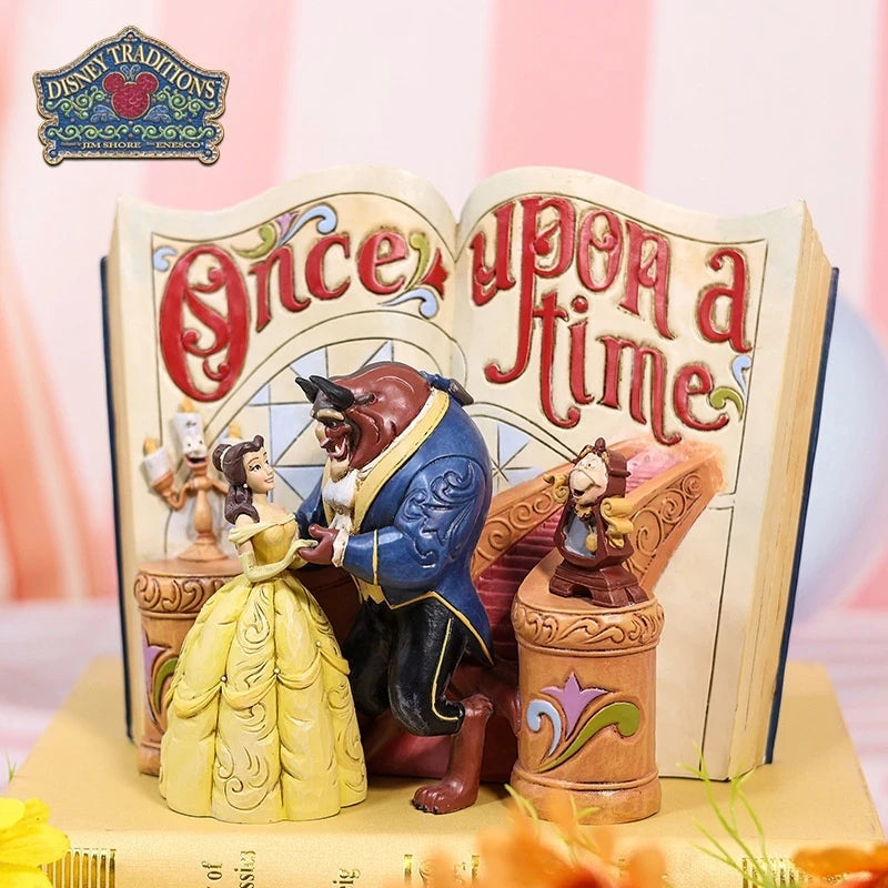 Disney Beauty And The Beast Figurine Bell And The Beast Storybook-Shaped Ornament Collection Model Creative Home Decoration Gift