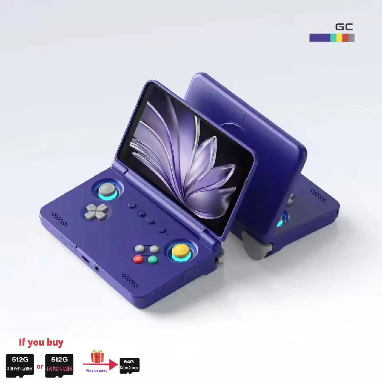 Retroid Pocket Flip 2 Video Game Console Retro Handheld Game Console SD865 8G+128G 5.5Inch AMOLED Touch Screen Android13 PSP PS2