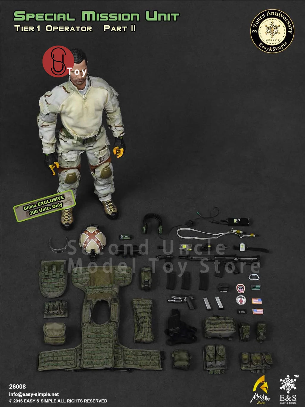 Easy&Simple ES 26008 1/6 US Army SMU Tier-1 Operator PartII US Army 3th Anniversary Action figure Full Set Collectible Model Toy