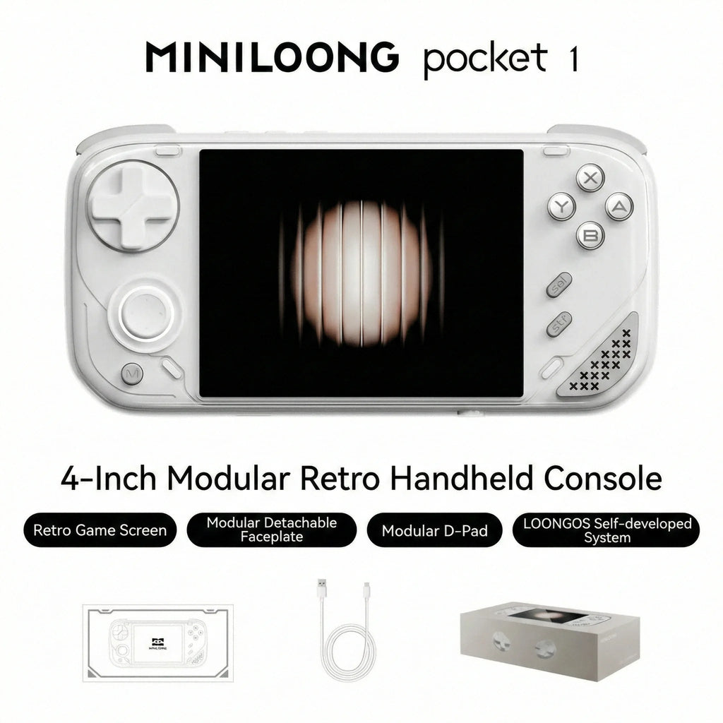 MINILOONG POCKET 1 Handheld Game Console 4'' IPS Screen HD Output Open Source Systems OTA Upgrades LOONG OS New Console POCKET1