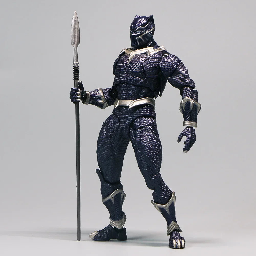 16cm Anime Marvel The Avengers SHF Action Figures Black Panther Multi Joint Mobility Model Doll Figurines Kids Toys Fans Gifts