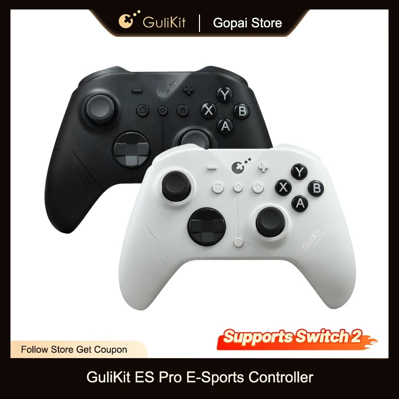 GuliKit ES Pro E-Sports Controller for Nintendo Switch / Switch 2, PC, Windows, Android with TMR Joysticks for Gameped