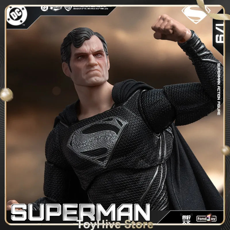 Original Fondjoy Black Superman 2.0 Figure Dc Zack Snyder'S Justice League Figures 1/9 Super Man Pvc Model Doll Joint Movable