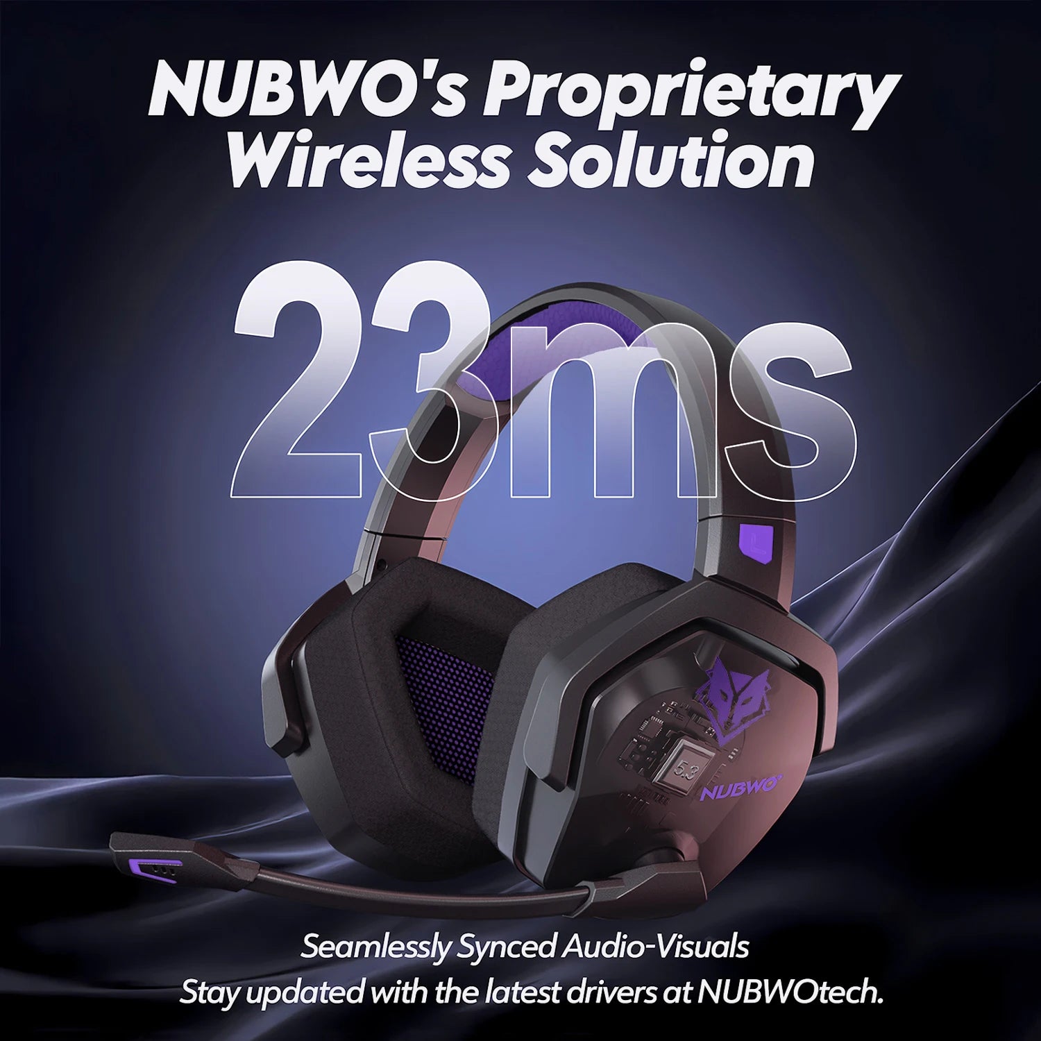 NUBWO G06 Двойни безжични геймърски слушалки с микрофон 2.4GHz Bluetooth 5.3 Геймърски слушалки за PS5, PS4, PC, мобилни устройства, Switch