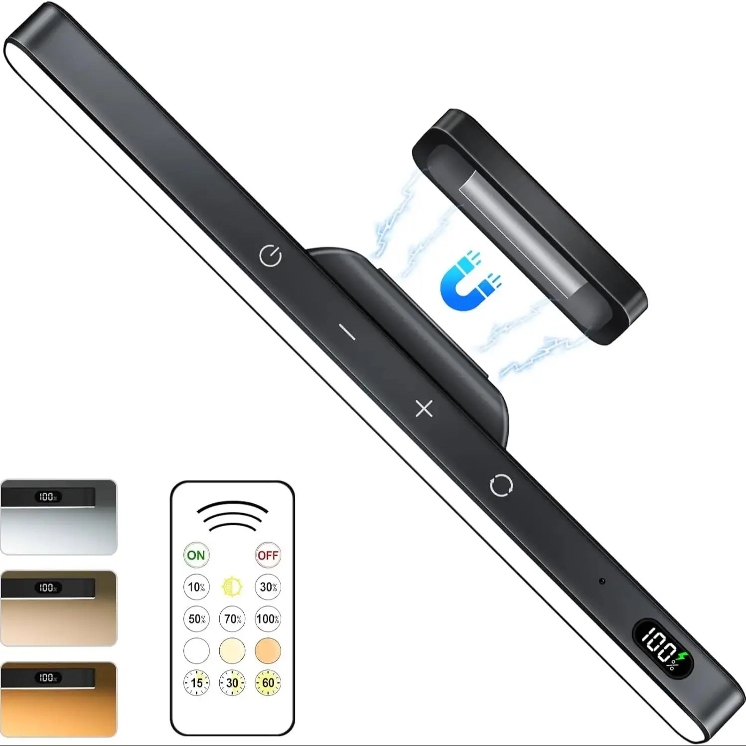WILLED Touch Table Lamp Magnetic Desk Lamp Bulit-in 2500mAh Battery for Reading Cabinet Mirror Bedside Rechargeable Night Lights