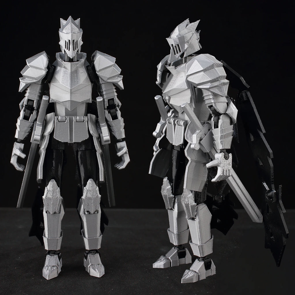 9L3D Lucky13 Silver Knight Robot Action Figure Dummy13 with Giant Sword T13 Multi-Jointed 3D Printed Collectible Toy Titan13