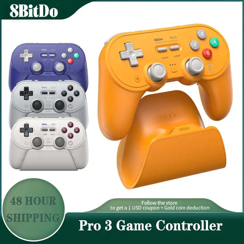  8BitDo Pro 3 Bluetooth Controller，Wireless Type C Gamepad with TMR Joysticks for NS Nintendo Switch 2,PC Windows,ANDROID,iOS