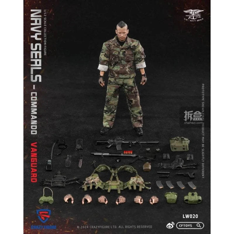 CRAZY FIGURE Original Seal Special Forces Assault Team Leader 1/12 Mobile Cloth Clothed Doll Soldier Model Handmade Toy Gift