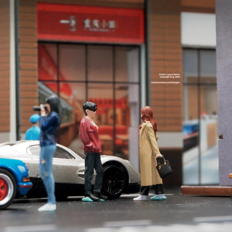 Resin Diorama 1:64 Scale Mini Figures Miniatura  Garage Scenes Minifigures Model Kit DIY Craft Toys Anime Figure Collectible