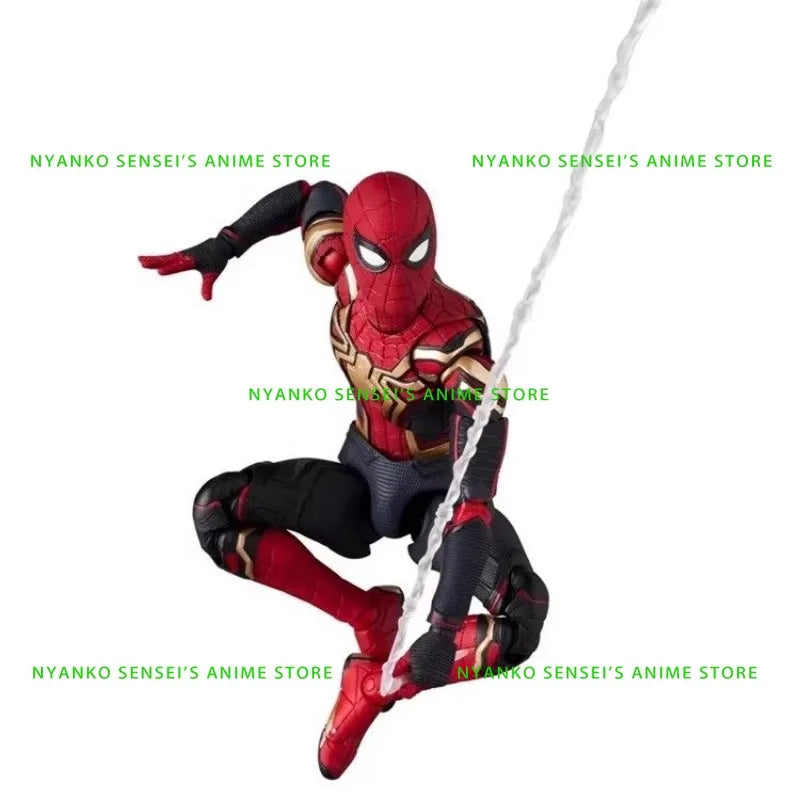 In Stock MEDICOM TOY MAFEX Spider-Man No Way Home Integrated Suit 15.5cm Action Figure Anime Model Trendy Toys Collectible