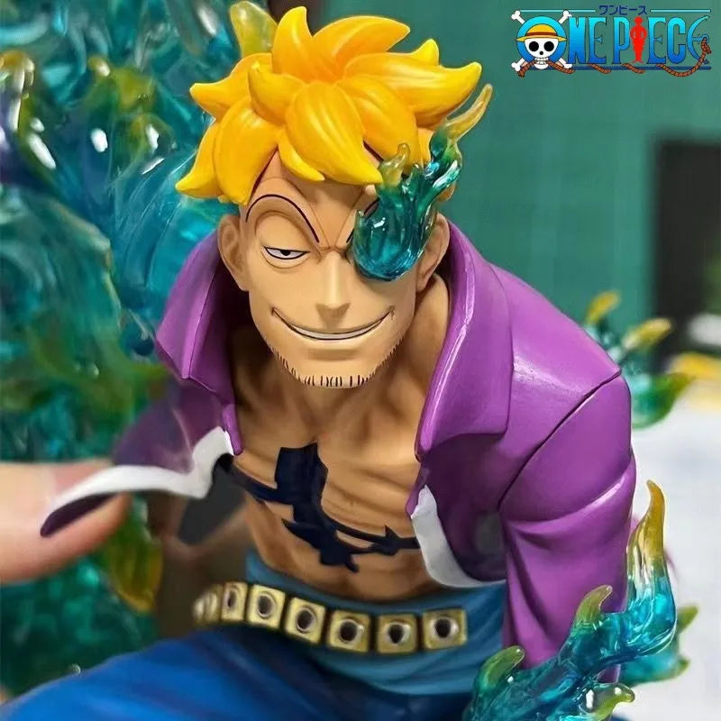 One Piece Squatting Marco Resonance Series Boy Cartoon Creative Anime Peripherals Collection Model Figure Ornaments Toy Gifts
