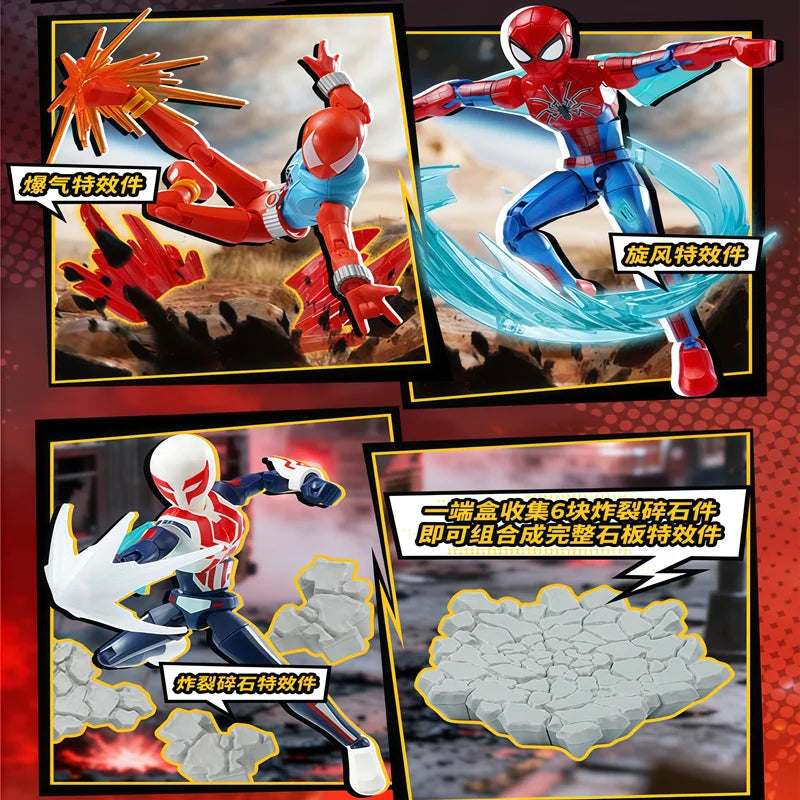 New Keeppley Spider-Man Iron Spider Scarlet Spider Miles Morales Anime Figure Building Block Blind Box Toys Kids Christmas Gifts