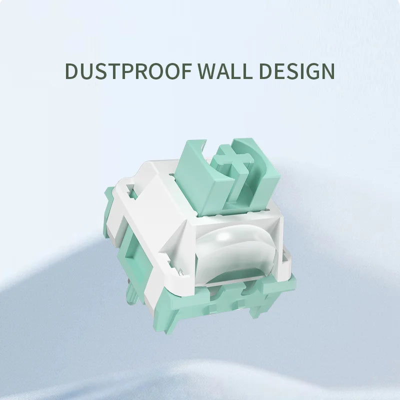 Kailh Light Pressure Linear Cool Mint V2 клавиатурен превключвател, бърза проводимост, ледено преден сребрист превключвател, персонализиран плавен превключвател за електронни спортове