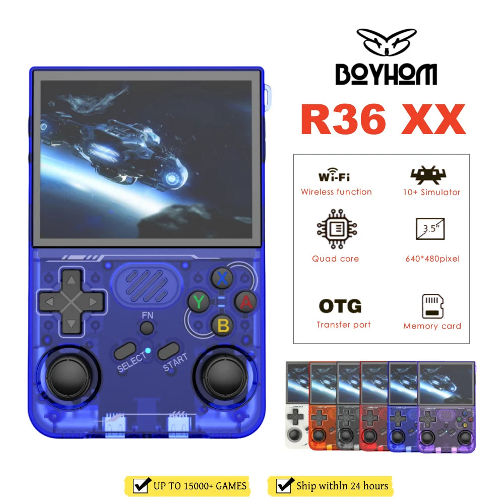 Original new R36XX Hand-held Consoles 3.5-inch IPS 640*480 Screen Retro Game Player bult-in wifi 15000+ Games for boy game