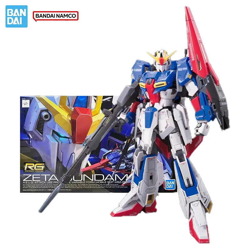 Bandai Original Genuine Figure Gundam Model Kit RG 1/144 MSZ-006 Zeta Gundam Collection Action Figure Model Kids Toys Gifts