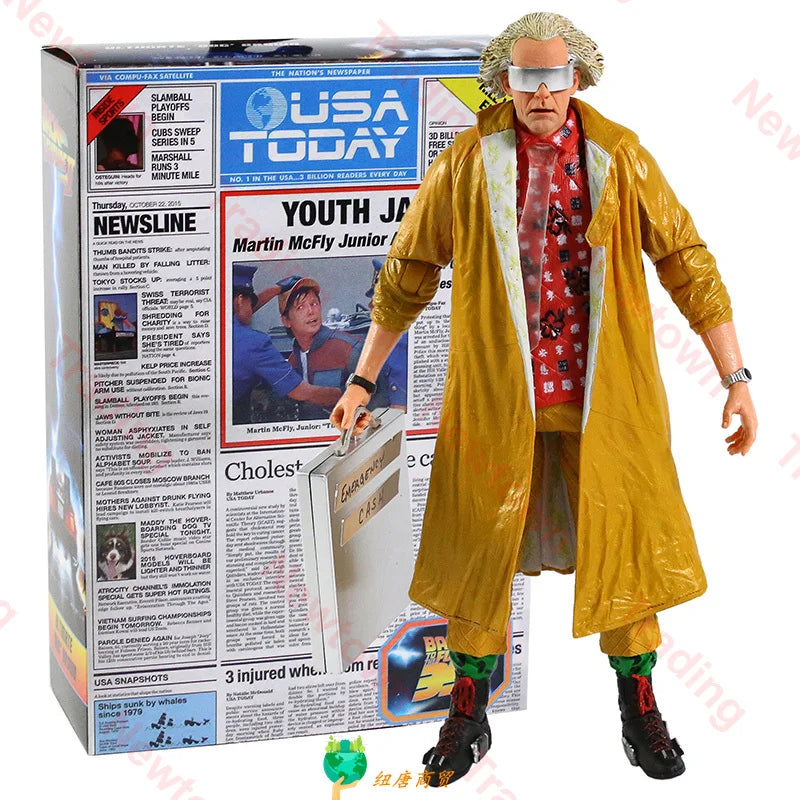 In Stock NECA Back To The Future Art McFly Doc Brown Biff Tannen PVC Action Figure Series Model Toy Christmas Gift