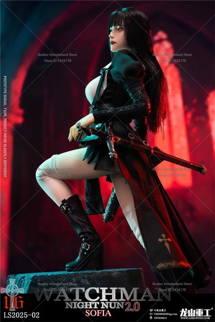 In Stock LS2025-02 1/6 Scale Female Soldier Sophia Night Redemption Nun 12inch Action Figure Model Gifts