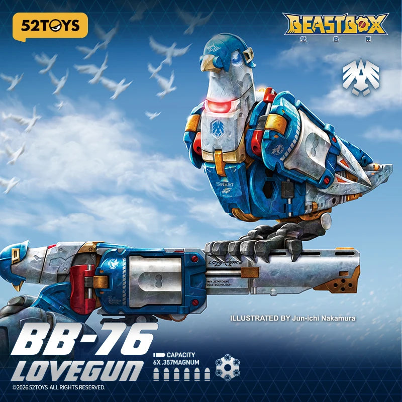 52TOYS BEASTBOX BB-76 LOVEGUN Deformation Dove Toys Action Figure, Collectible Converting Toys