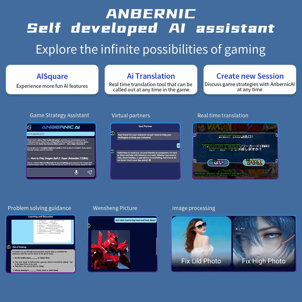 ANBERNIC RG556 Handheld Game Console 5.48 Inch AMOLED Screen 1080*1920 Android 13 RAM8G+128G PS2Game 5G WIFI 512G 80000Games