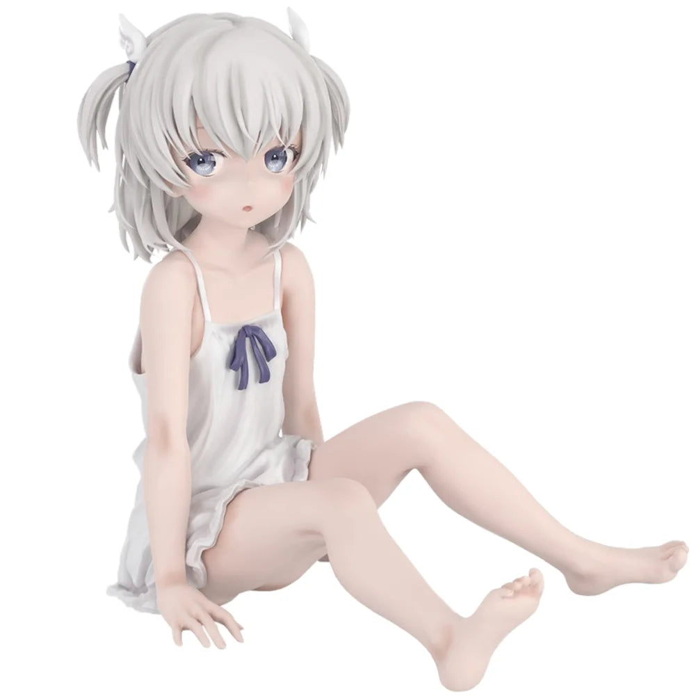 Original illustration Action Figure Makoto Shiroikone Kawaii Girl Anime Peripheral Collectible Model car Decoration toys Gift