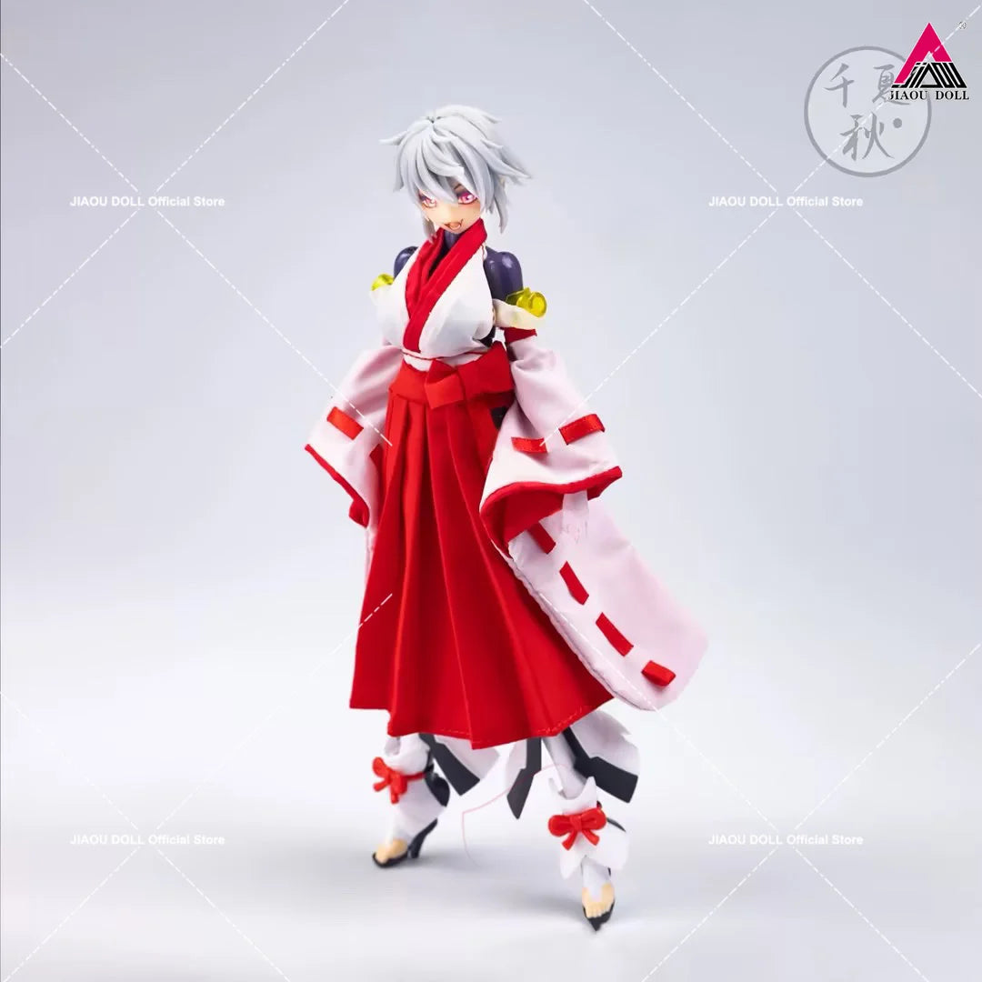 C013 1/12 Scale Girl Kimono Witch Uniform Backless Vest Tops Pleated Skirt For 6Inch Female Soldier Action Figure Body Dolls
