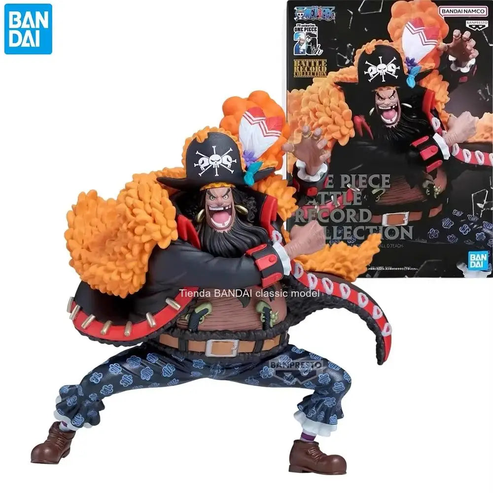 100% BANDAI Banpresto Anime One Piece Battle Record Marshall D Teach Original PVC Action Figure Collectible Model Toy Gifts