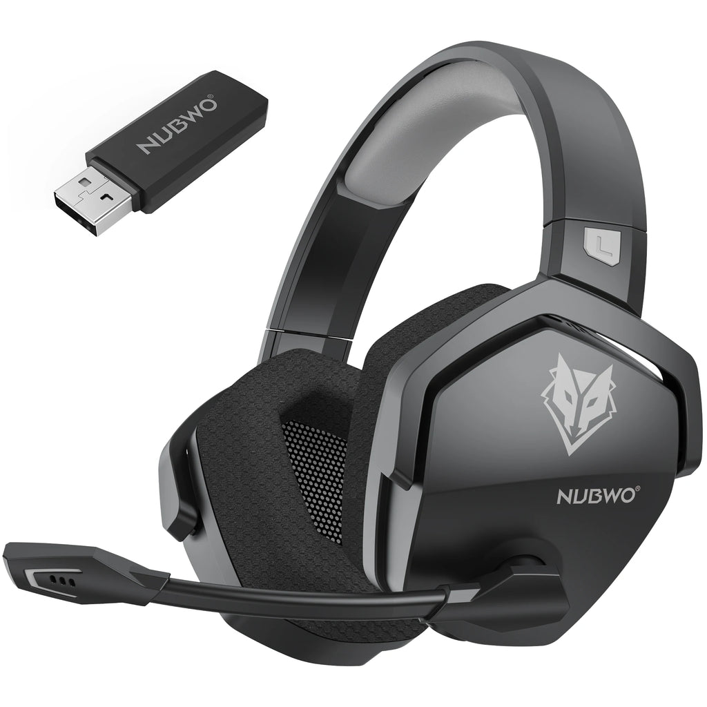 NUBWO G06 Двойни безжични геймърски слушалки с микрофон за PS5, PS4, PC, мобилни устройства, Switch, 2.4GHz Bluetooth 5.3 геймърски слушалки