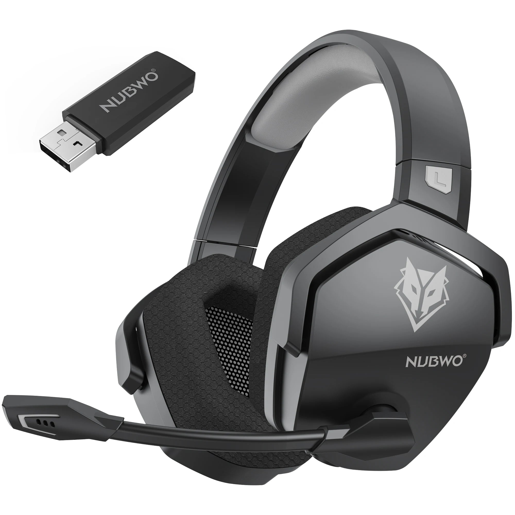 NUBWO G06 Двойни безжични геймърски слушалки с микрофон за PS5, PS4, PC, мобилни устройства, Switch, 2.4GHz Bluetooth 5.3 геймърски слушалки