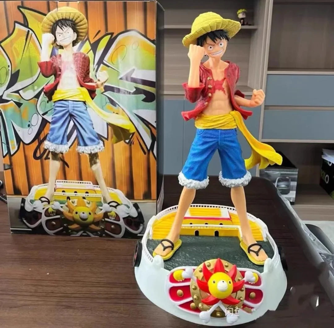 50cm Anime Luffy One Piece Action Figure Monkey D. Luffy PVC Model Statue Collection Sunlight Mile Gift