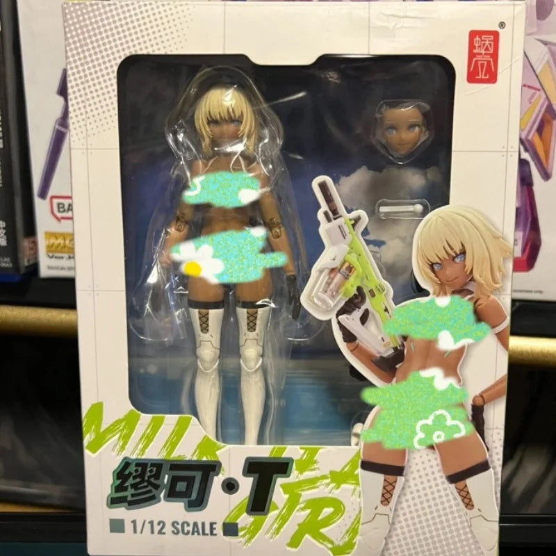 New Snail Shell 1/12 Milk Tea Girl Action Figures Assembly Gun Gynoid Statue Assembly Garage Kit Mecha Model Kit Figure