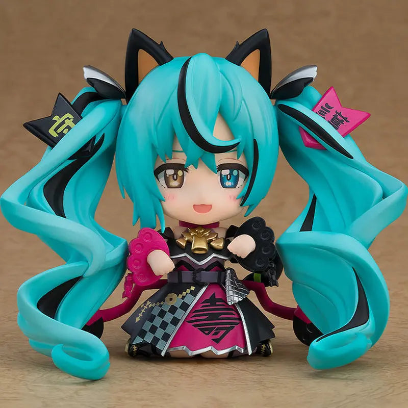 Q Version Hatsune Miku Black Lucky Cat Version Action Figure Anime Collectible Model Trendy Toy Desktop Ornament Surprise Gift