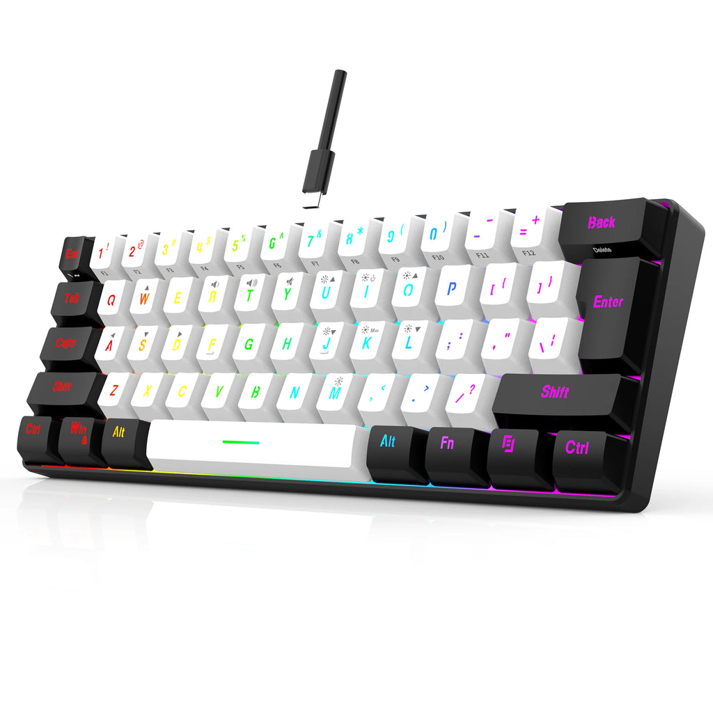 60 % kabelgebundene Spieletastatur, ultrakleine Tastatur mit RGB-Hintergrundbeleuchtung, wasserdichte tragbare Computer-/MAC-Spieletastatur