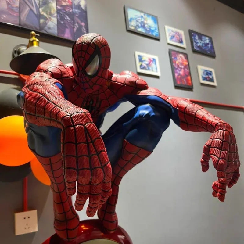Marvel Spiderman Resin Statue Collectible Action Figure Classic Red Blue Design Home Decor Birthday Gift For Comic Movie Fans