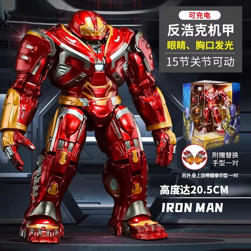 Marvel War Machine MK1 to MK43 movable model luminous Iron Man Hulkbuster armor Whiplash Titanium King New Year Birthday gift