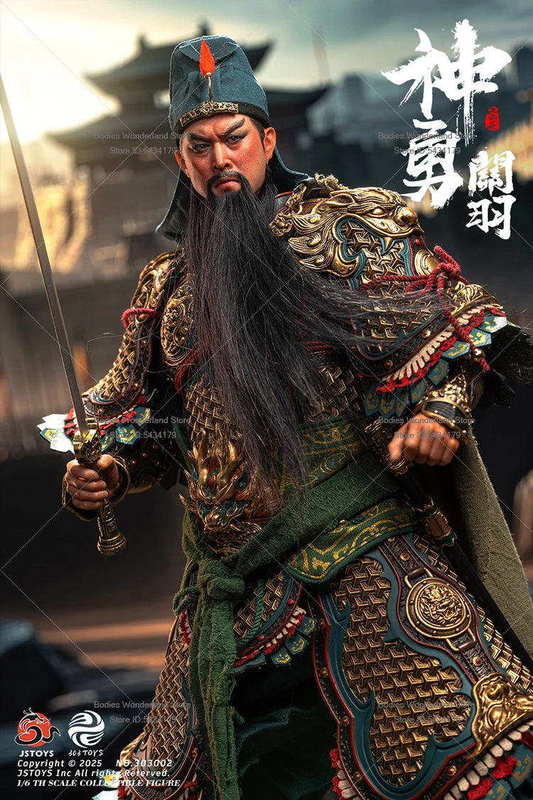 In Stock 303TOYS x JSTOYS NO.303002 1/6 Male Soldier War God Guan Yu Three Kingdoms Series 12Inch Action Figure Doll Collection