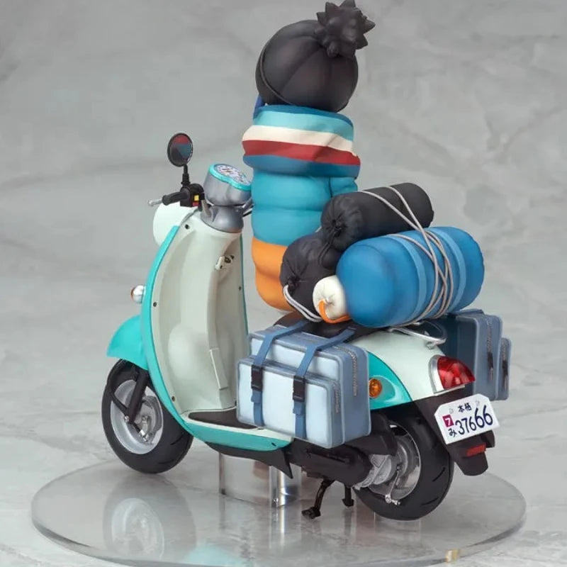 100% Original:Anime Yuru Camp Shima Rin motorcycle 15cm PVC Action Figure Anime Figure Model Toys Figure Collection Doll Gift