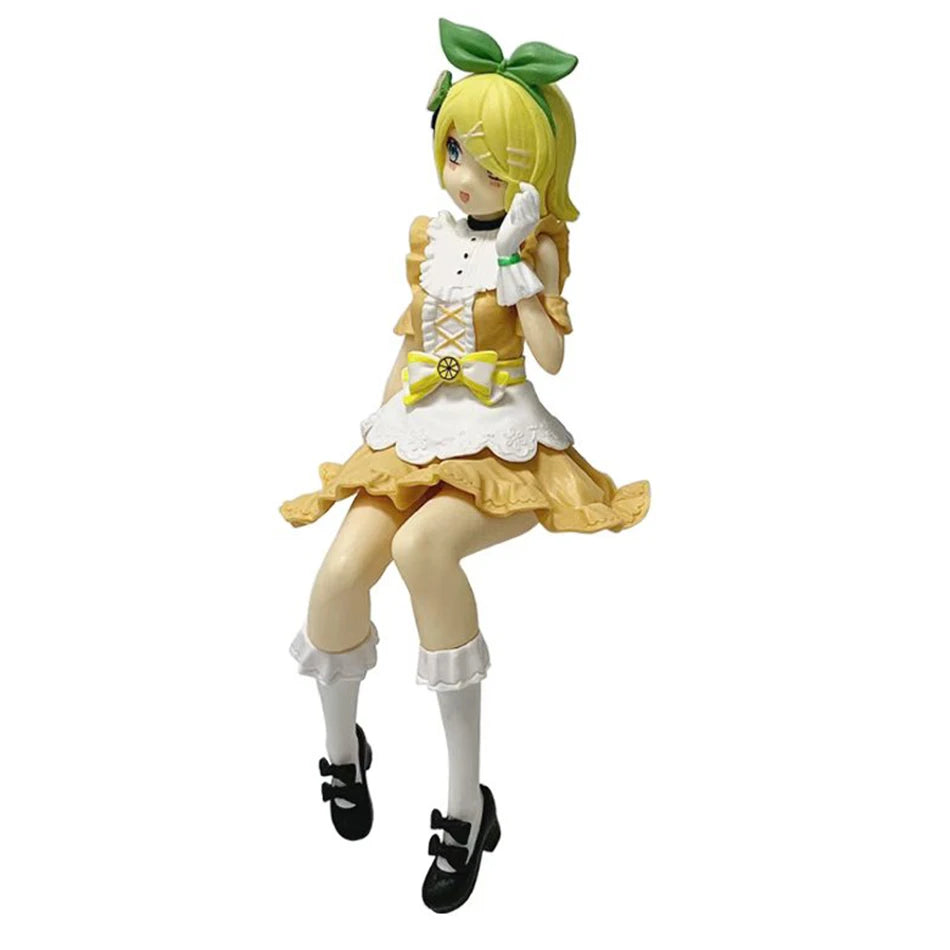 Anime Kagamine Rin Hatsune Miku Citrus Kagamine Rin PVC 15cm Anime Action Figures Desktop Accessories Model Collection Toy Gift