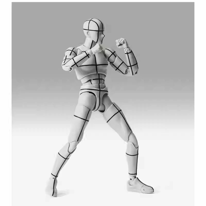 Bandai SHFiguarts B0DY-KUN Wireframe Gray Color Ver Sketch Draw Action Figure Artist Art Painting Drawing Mannequins Movable Toy