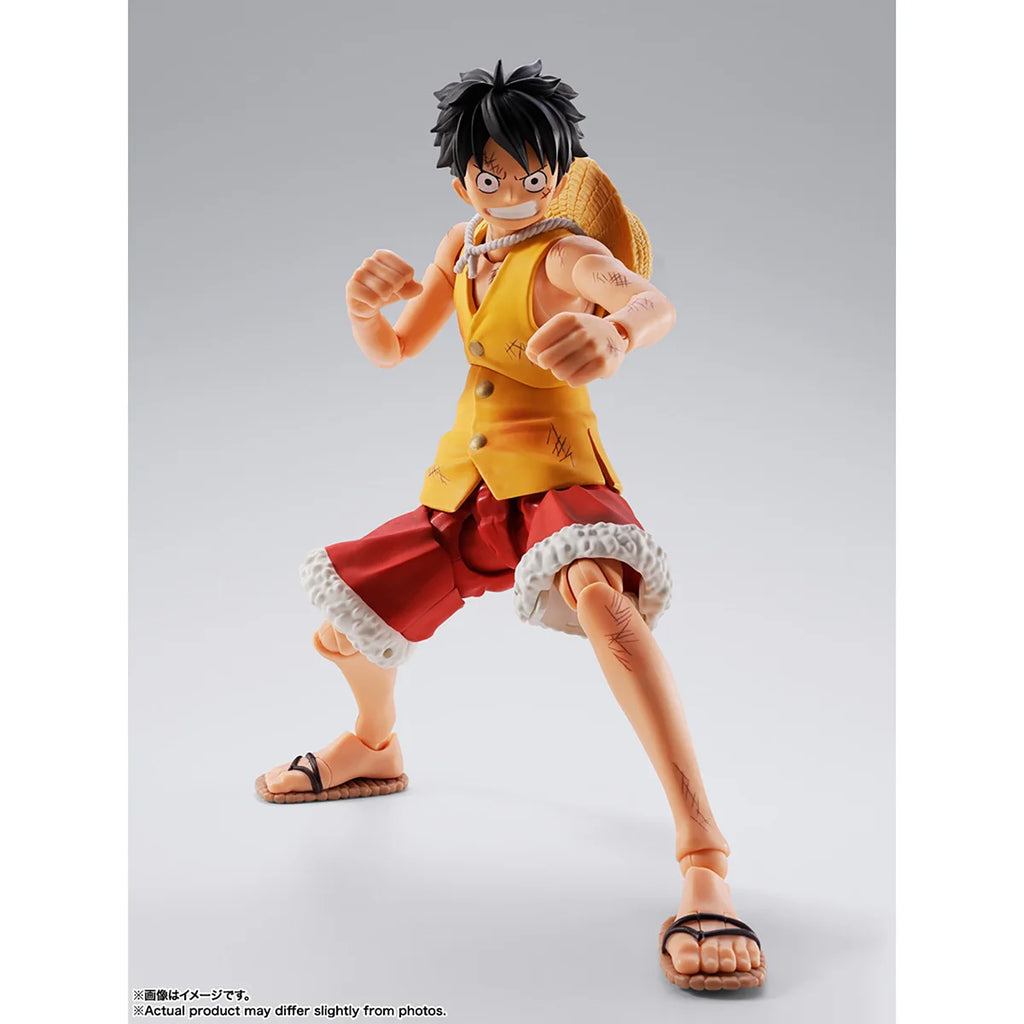 Original Bandai S.H.Figuarts Monkey.D.Luffy Marineford Anime Figure 1/12 Action Doll Ornament Collectible Model Toy